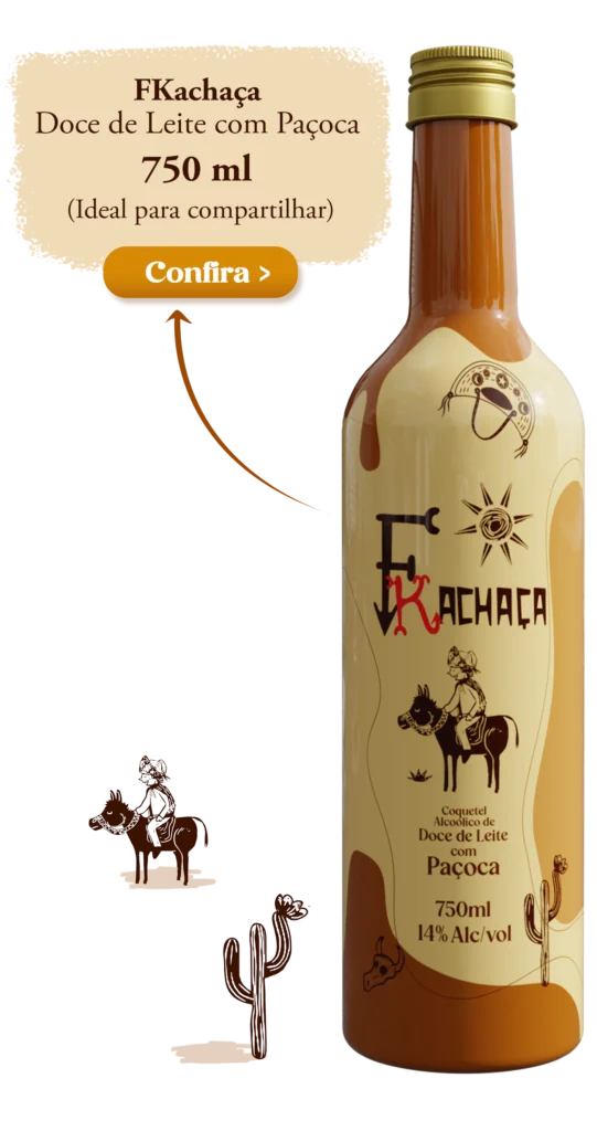 Garrafa FKachaça 750ml sabor doce de leite com paçoca no site oficial